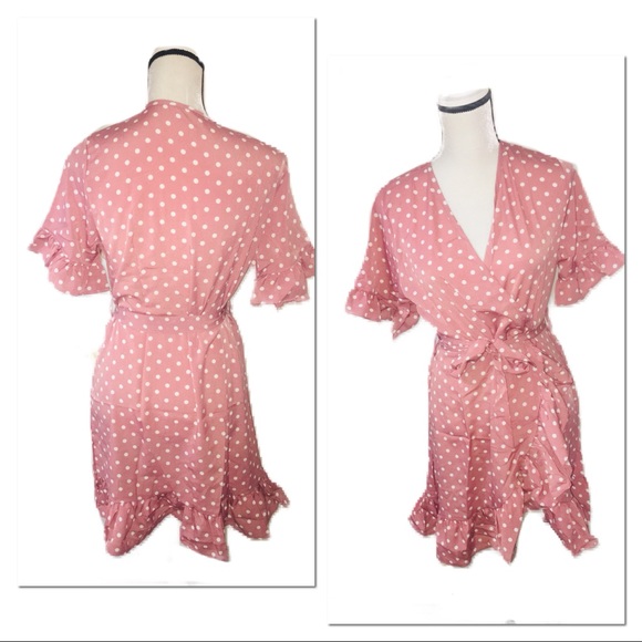 •HP•CHIFFON Polka Dot A-Line Dress • - Picture 4 of 8